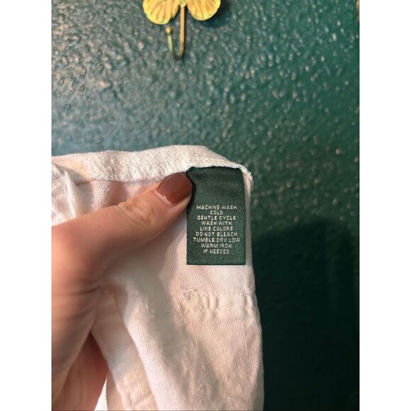 Polo Ralph Lauren White 100% Linen Pants Size 4 - Picture 5 of 5